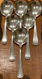 246 Grams Total - Gorham 1913 Sterling Silver Etruscan - (6) 6.75' Soup Spoons