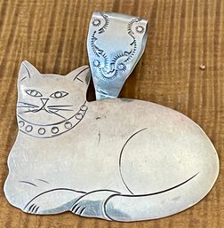 Large MCM Joan Slifka Sterling Silver Cat Pin Pendant - 23.3 Grams