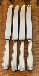 256 Grams Total - Gorham 1913 Sterling Silver Etruscan - (4) 8.5' Stainless Steel Top Dinner Knives