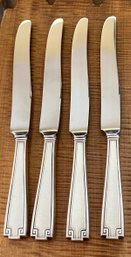 260 Grams Total - Gorham 1913 Sterling Silver Etruscan - (4) 8.5' Stainless Steel Top Dinner Knives