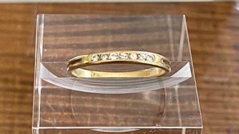 Tiffany & Co 18K Yellow Gold And Diamond Delicate Band Ring - Size 6.25 - Total Weight - 1.6 Grams