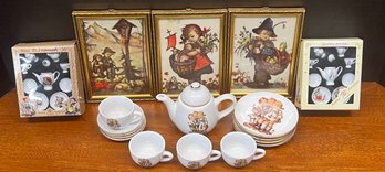 (2) Reutter Miniature Tea Sets - Hummel And Beatrex, And A Hummel Tea Set With (3) Prints