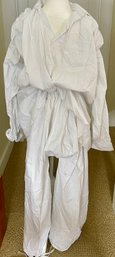 Sanforizado 1960's Mexico White Cotton Extra Large Shirt And Drawstrings Pants