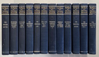 (12) Late 1800's The Works Of Theodore Roosevelt Hard Back Books (as Is)