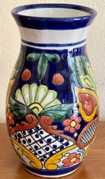 Talavera Pottery 9.5' Bulb Vase Maria Isabel Mexico