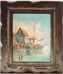 Small Original Signed T. Carson Oil Painting In Frame