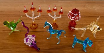 Miniature Art Glass Animal - Chandelier & Lamp Lot