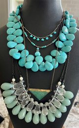 Vintage Costume Necklace Lot - Fluxe - Lydell - Blue Stone  And More