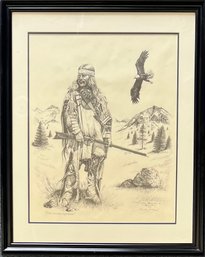 Dan Brewer (buffler) ' The Rocky Mountain Free Spirit 1984' Signed Print In Frame With COA