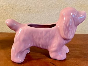 Vintage Pink McCoy Pottery Spaniel Dog Planter Pot