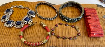 Bracelets - Lizpaiacios, Rhinestone And Seed Bead, Coral (as Is), And More