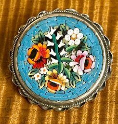 Gorgeous Vintage Micro-Mosaic Italian Pin Brooch