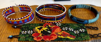 Seed Bead And Plastic Wrap Bracelets