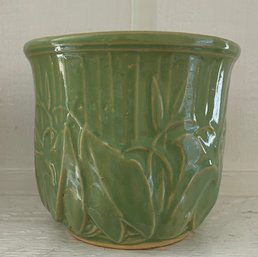 Rare Mccoy Green Leaf Pattern Plant Pot