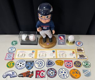Sports Memorabilia  - Rockies World Series Baseballs, Presidential Ball, Broncos Figurine, Assorted Patches