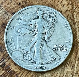 1943 Silver Liberty Walking Half Dollar