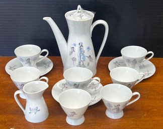 Rosenthal Modernist Wedding Gift Signed Peynet The Lovers Les Amoureaux Partial Coffee Set