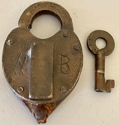 Wilson Bohannan Brooklyn New York NY Padlock With Key Patented June  25 1879