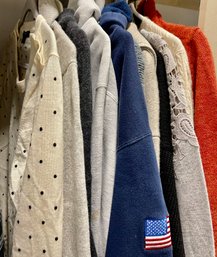 Vintage Sweater And Hoodie Lot - J. Crew, Landsin, Vince, Cashmere, 2002 USA Olympic Hoodie, And More