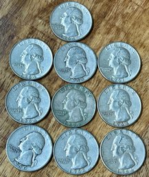10 Silver Quarter Coins - 1944  - 1964