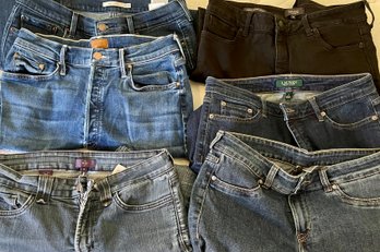 Lot Of Ladies Jeans - Levis 505 Straight, Ralph Lauren Size 8, Mother 31, Divided Size 12, And More