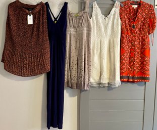 Moulinette Soeurs Size 6 Silk Dress, Yoana Barachi Size 10 Lace Dress, Floreat 8 Cotton Dress, Veve Evening