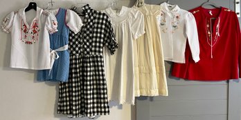 Vintage Children's Clothing - Embroidered, Christening, Gowns, Crushed Velvet, Made In Switzerland