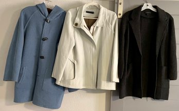 Kuna Anastasia Alpaca Reversable Blue And Brown Jacket, Francis Mary Medium Jacket, J. Crew Sweater Coat