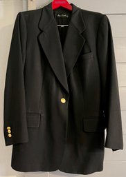 Ann Freedberg 100 Percent Wool Blazer With Gold Button Ladies Size 10