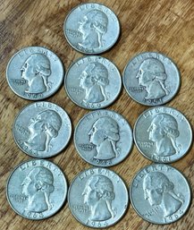 10 Silver  Quarter Coins