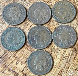 (5) 1897 & (2) 1898 Indian Head Penny Coins