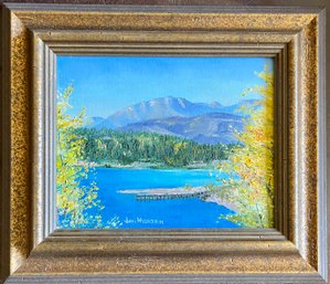 Original Jan Hodson Signed Framed Mountain Landscape Oil Painting