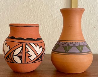 (2) Vintage Pueblo Pots - Btg Jemez, Ollantayrambo