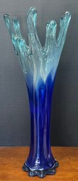 Massive 28.5' Hand Blown Art Glass Free Form Vase