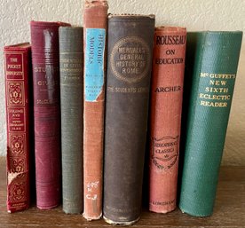 Antique Books 1879 Merivale's History Of Rome - Rousseau On Education 1916 - 1866 - Sixth  Eclectic Reader