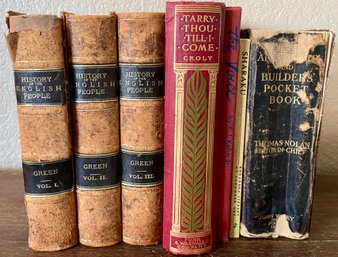 1881 History Of The English People Volumes 1 2 3 Books - Tarry Thou Till I Come - Kidder 1915 Builders Pocket