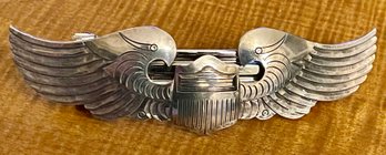 Sterling Silver Double Wing Barrette - Total Weight 13.3 Grams