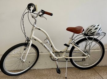 Ladies Townie Electra Cruiser Bike With Lock And Helmet, Shimano Gears