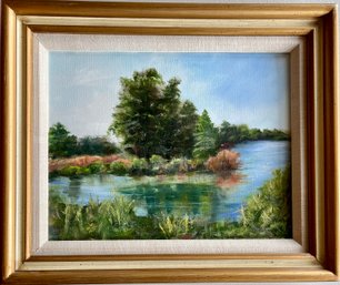 Original Landscape Oil On Canvas Painting By LS Framed