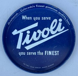 Vintage Tivoli Beer 11.75' Metal Advertising Tray