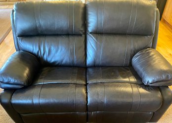 Dark Brown Leather Electric Double Reclining Sofa