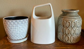 Pottery Plant Pot - Ginger Jar And Handled USA Vase