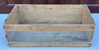 Antique 17 Inch Wooden Crate With Glass Front