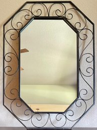 Black And Bronze Tone Metal Frame Wall Mirror