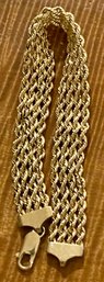 Vintage 10K Yellow Gold Woven 7' Bracelet - Total Weight 6.7 Grams (as Is)