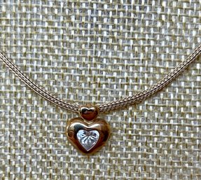 Michael Anthony 14K Gold 16 Inch Chain And 14k Gold Heart & Tourmaline Pendant - Total Weight 6.4 Grams