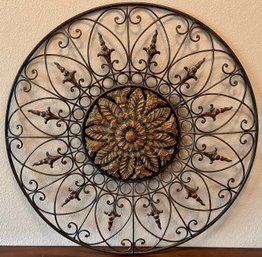 Large Metal And Resin Round Hanging Wall Art