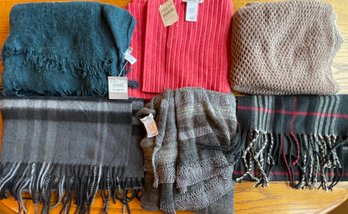 Lot Of Assorted Acrylic And Fleece Scarves - Pleated Fleece, Coldwater Creek, And More