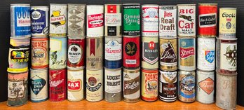 Vintage Collectible Beer Can Lot - Hamms, Tivoli, Falstaff, Miller, Silver Peak, Jax, Buckhorn, Big Cat