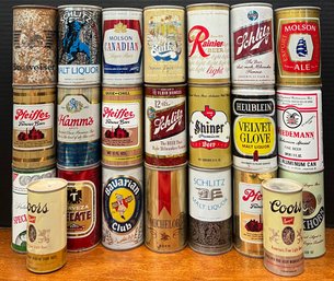 Vintage Collectible Beer Can Lot - Schlitz, Shiner, Tecate, Coors, Budweiser, Molson, Heublein, Pfeiffer